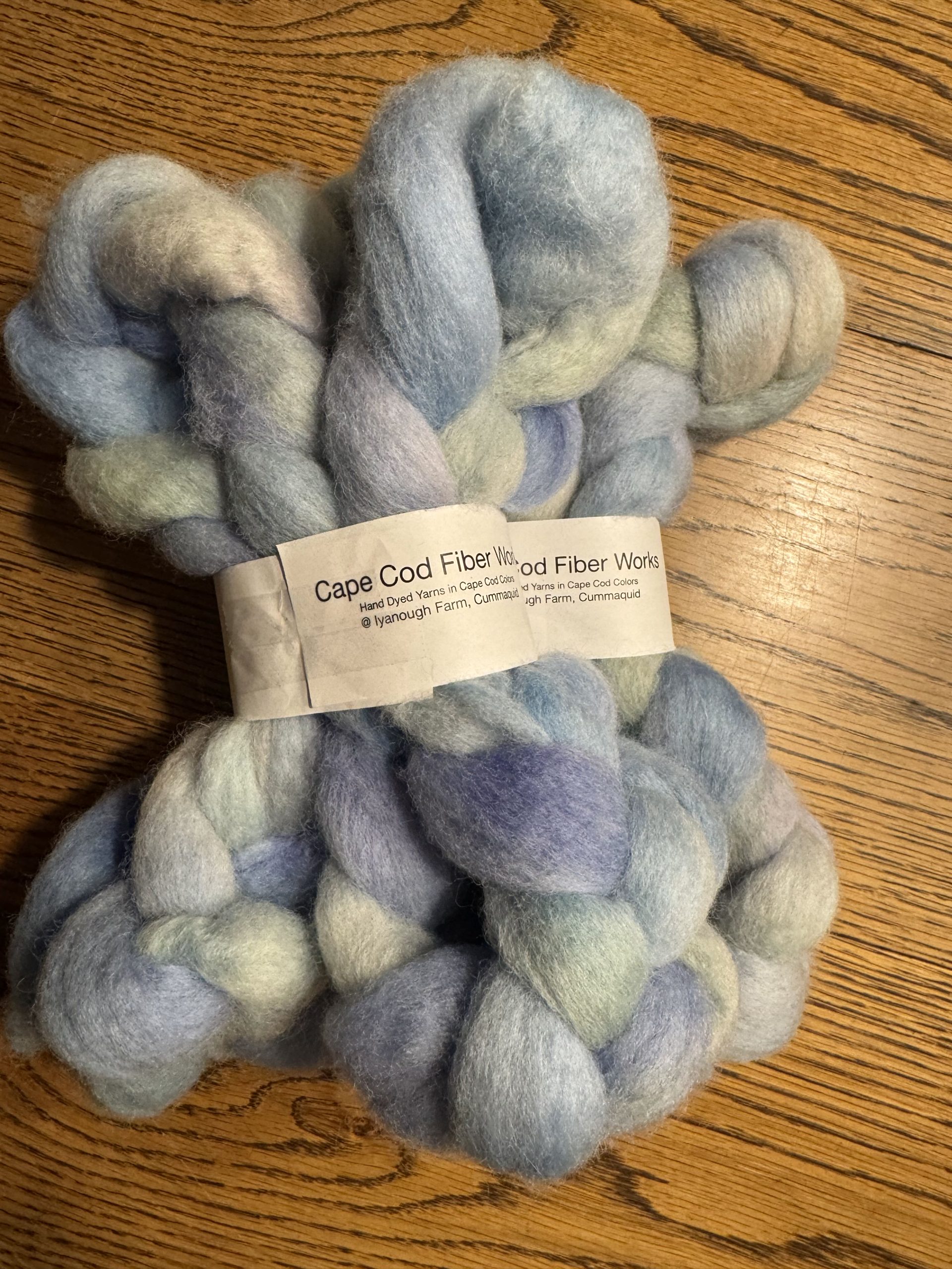 Hand Dyed Cheviot Fiber Braids in Hydrangea