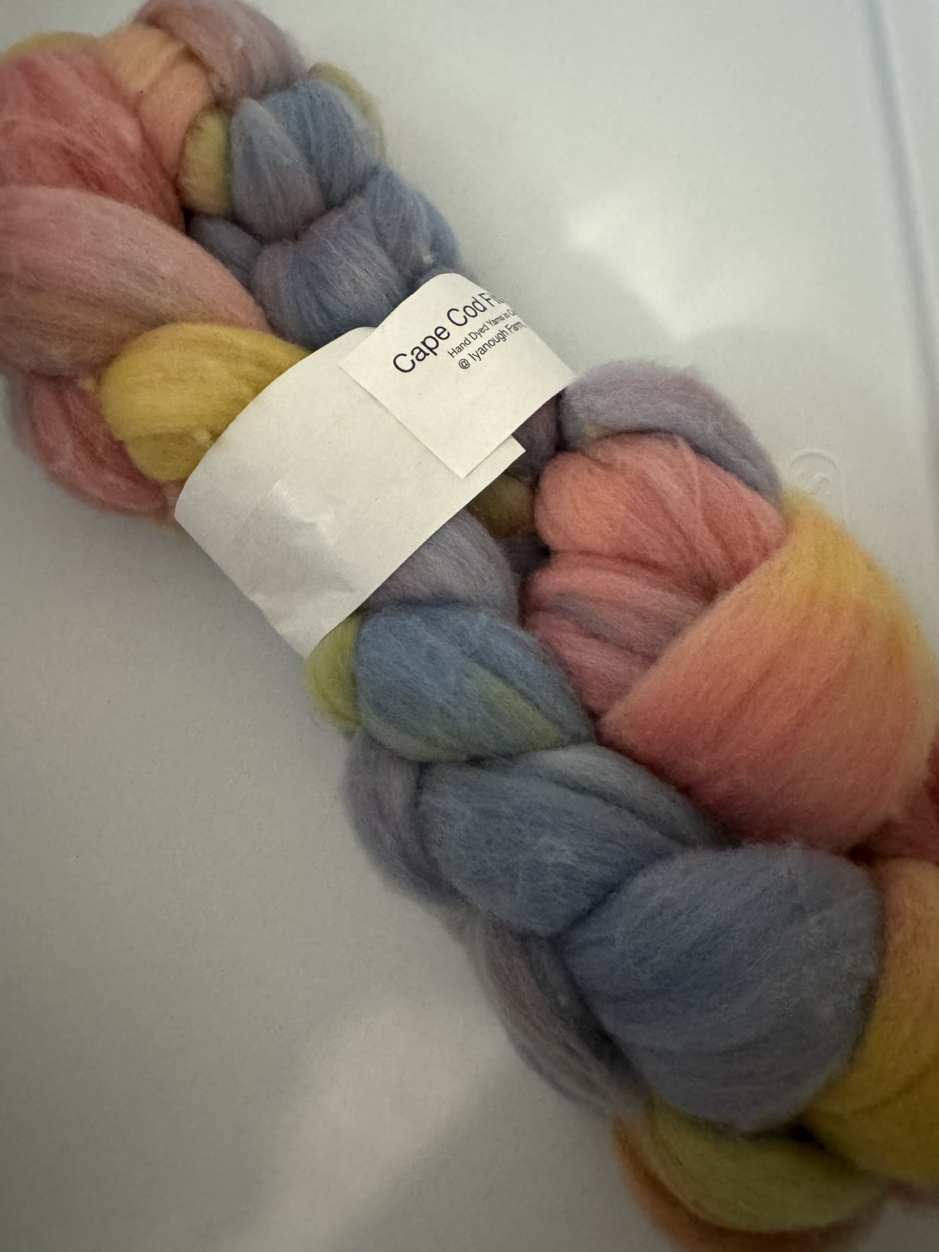 Hand Dyed Targhee Fiber Braids in Sunset